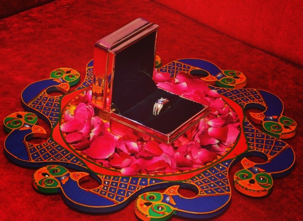 MDF Wood Engagement Ring Platter, For Wedding And Ceremonies