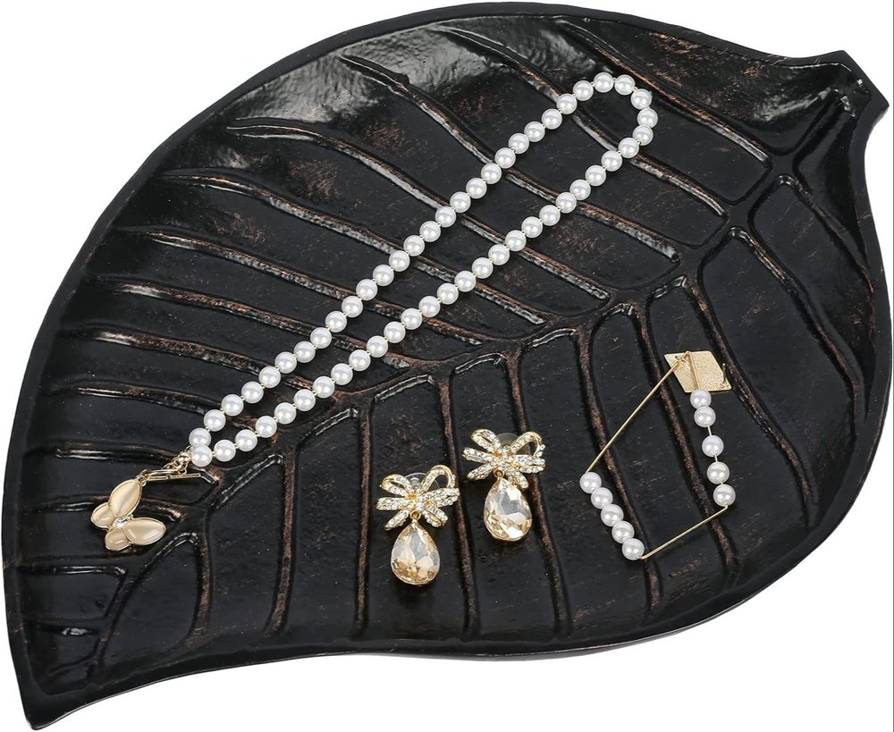 Rectangle Black Decorative Ring Vanity Organizer Tray, For Home, Size/Dimension: 8 Inches