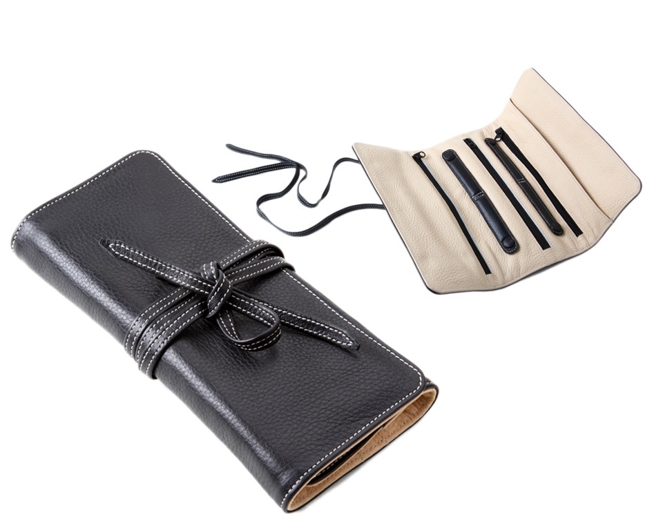 Black And Brown Leather Jewellery Case