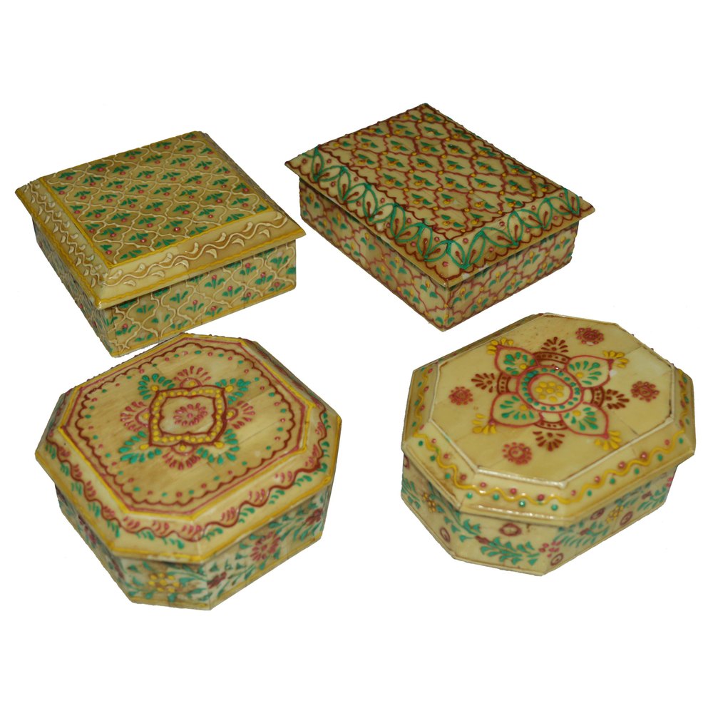 Bone Made Hand Painting Box, For Jewellery Store Gift Item, Packaging Type: Standard