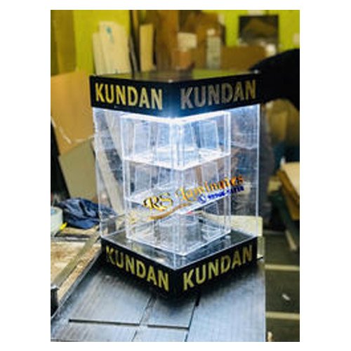 Transparent Rectangular Acrylic LED Moving Box For Jewelers, For Jewellery Shop