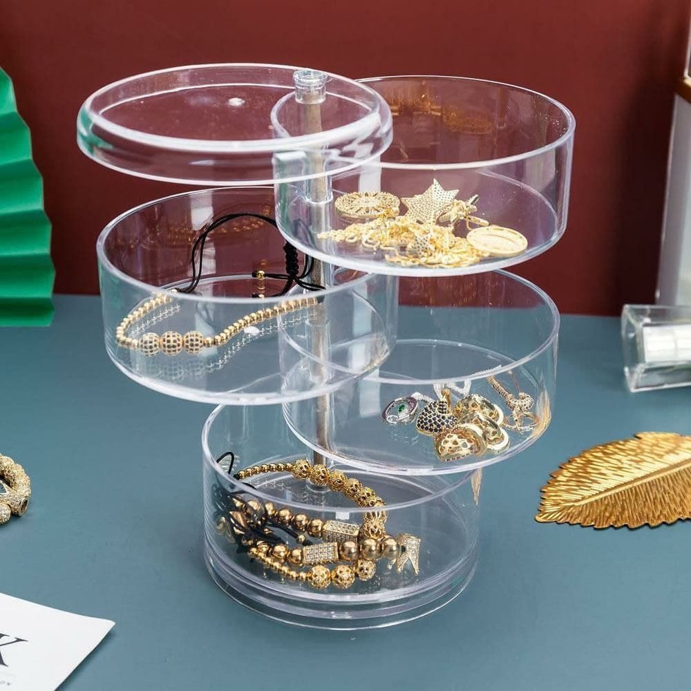 Transperant Acrylic Round Jewellery Box, For Home