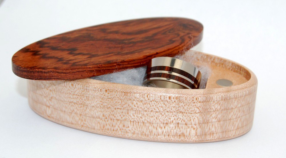 Wooden Brown Engagement Ring Box