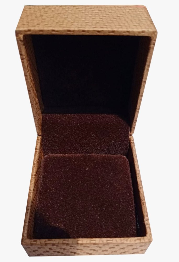 Square Polished Brown Wooden Ring Box