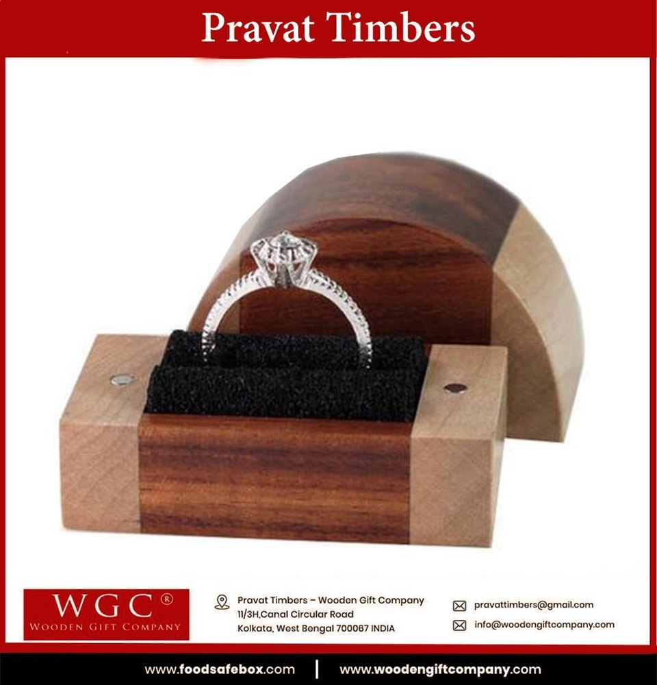 Wooden Wedding Ring Box, For Gift