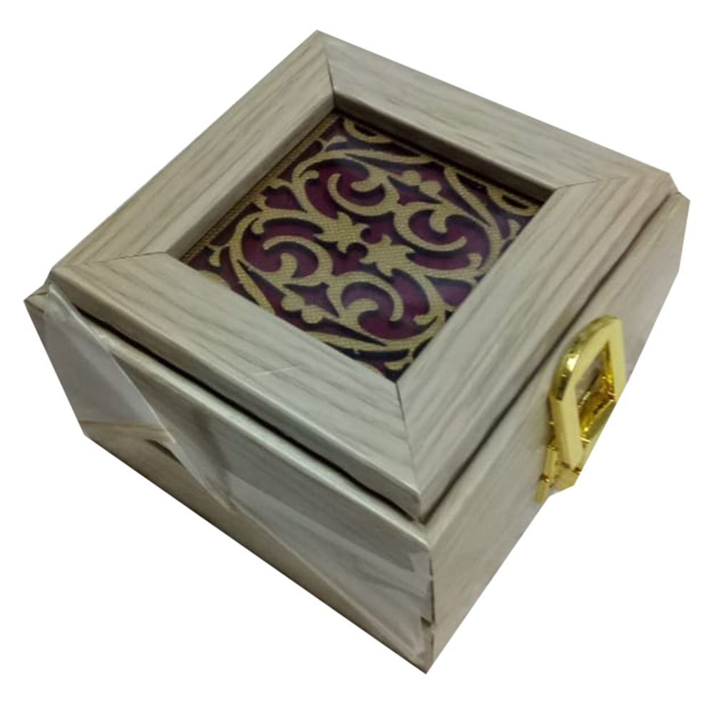 Brown, Maroon And Golden Square Wooden Ring Box, For Jewelry Packaging