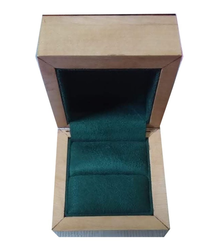 Teak Wood Brown And Green Wooden Polish Ring Box