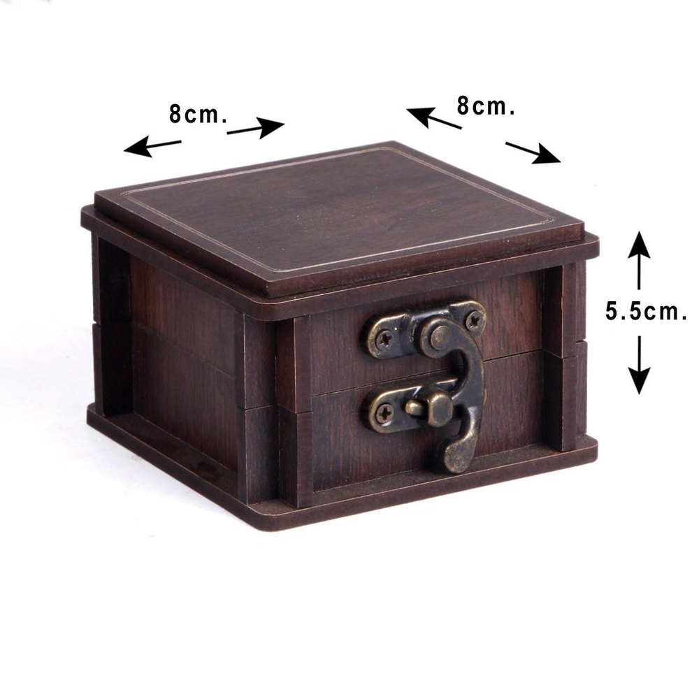 Teak Wood Black Wooden Jewellery Box With Ring Box