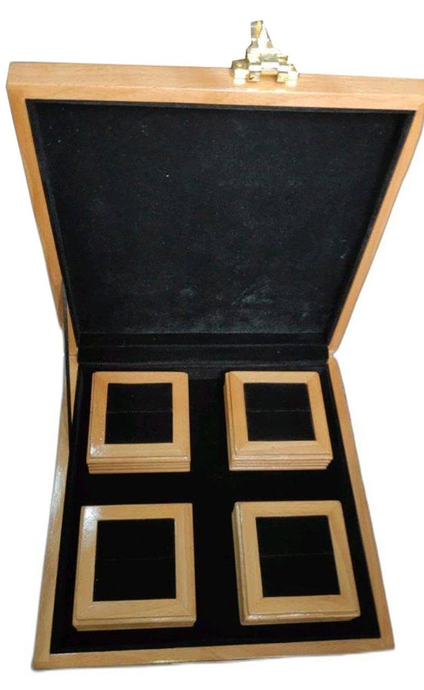 Teak Wood Brown Wooden Ring Box