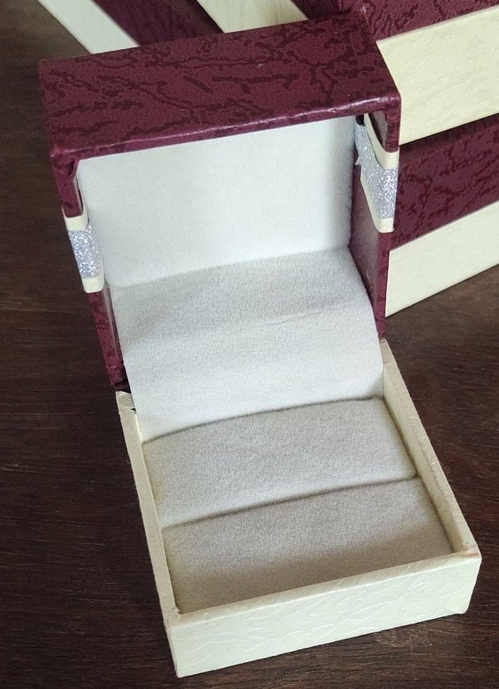 Brown Cardboard Square Ring Jewellry Box, Size/Dimension: 2 X 2 X 1.5 Inche