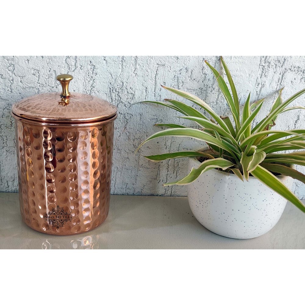 Copper Hammered Design Box Container 500ml 700ml 950ml 1000ml 1300ml