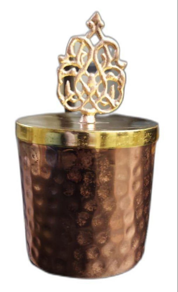 Round 10mm Copper Jewellery Box, Dimension: 6inch(Height)