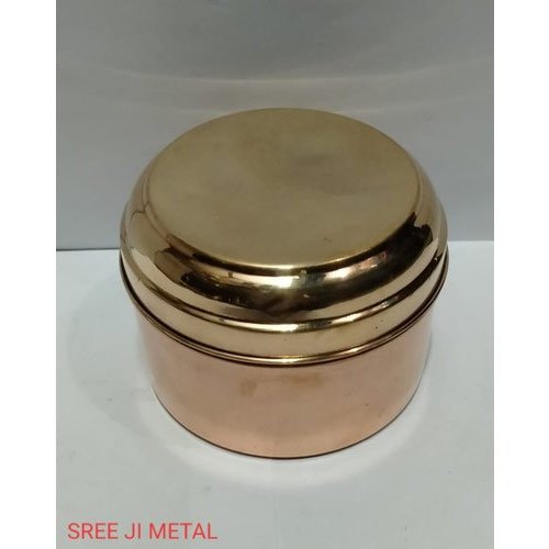 Plain Golden Copper Tiffin Box