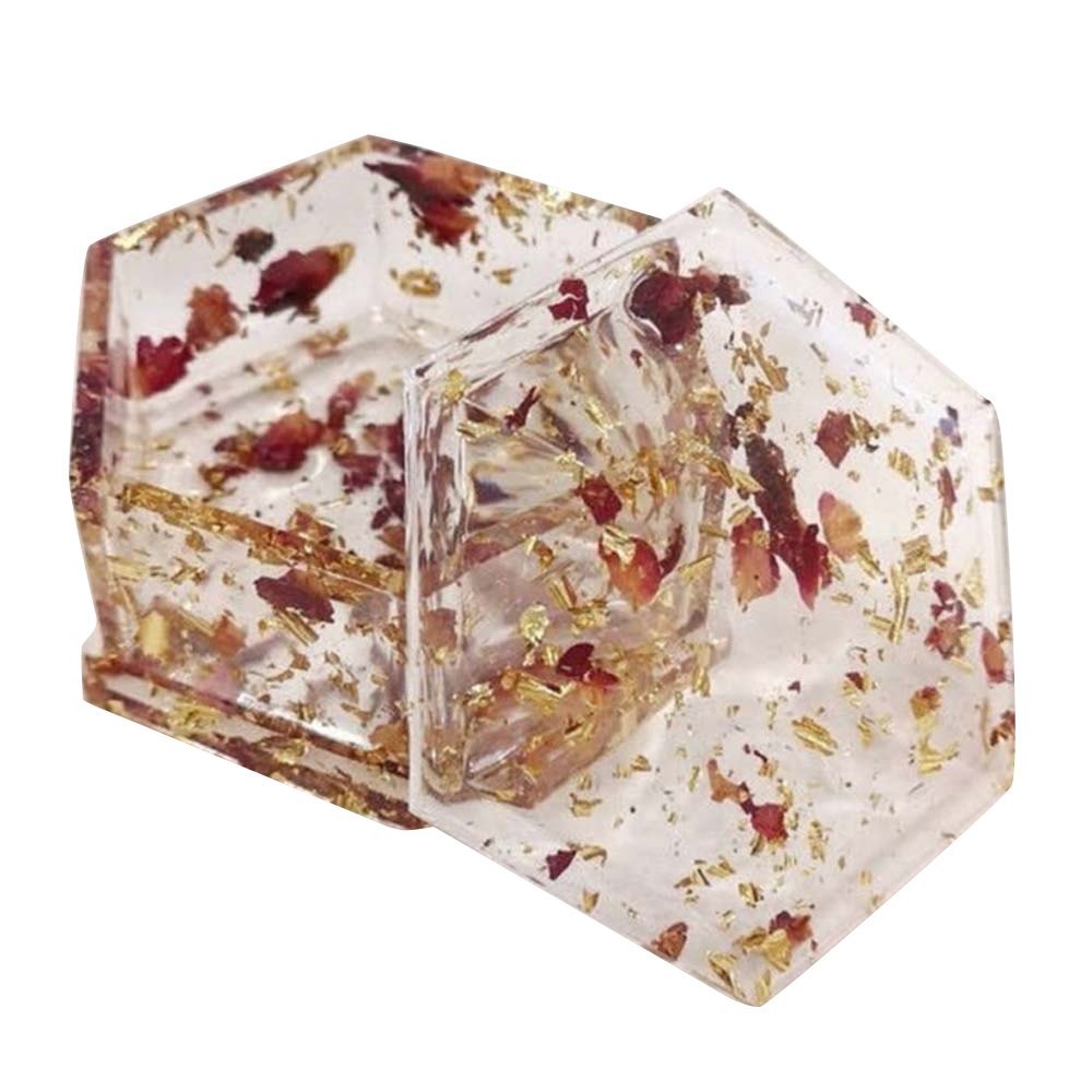 Hexagonal Transparent Resin Jewellery Storage Box, For Home