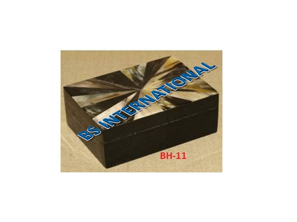 Square Brown Horn Jewelry Box, For Home, Size/Dimension: 8x6x3