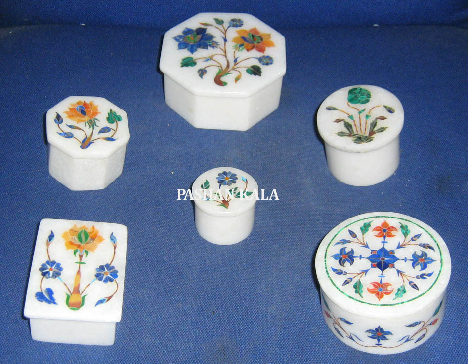 White Marble Inlay Box, For Home