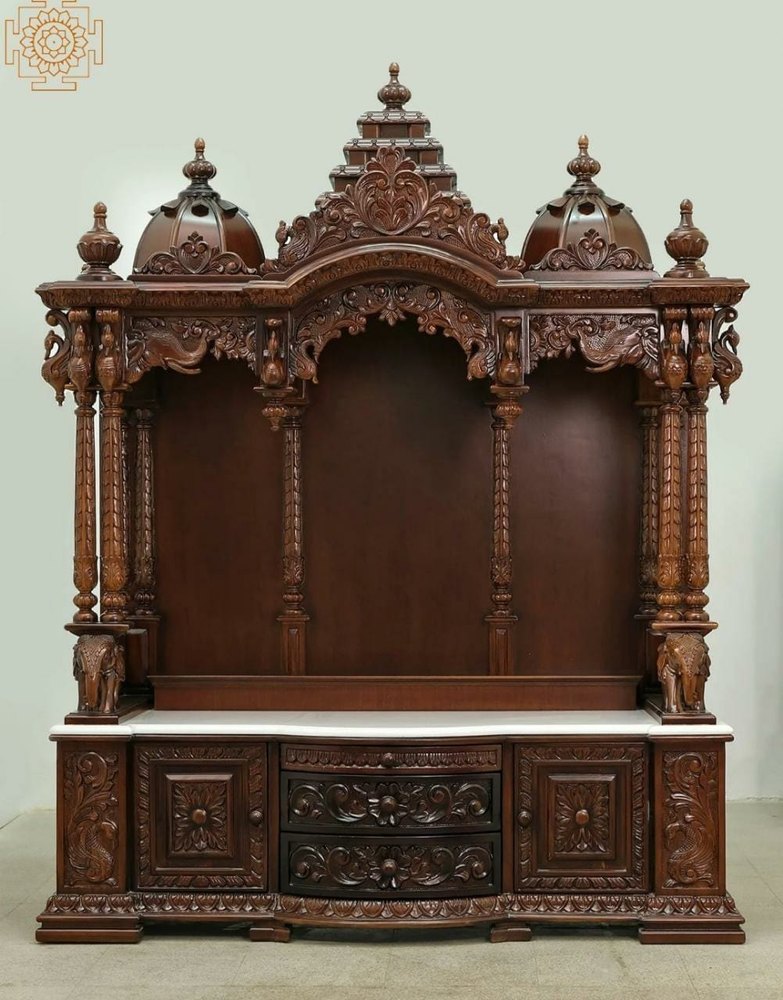 Brown Wooden Handicraft Temple, For Home, Size/Dimension: 36 X 18 X 48 Inch