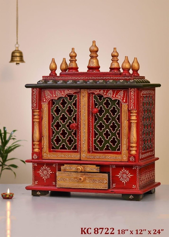 Nirmala Handicrafts Wooden Craft Embossed Work Temples Medium Size Home Decor & Wall Mount