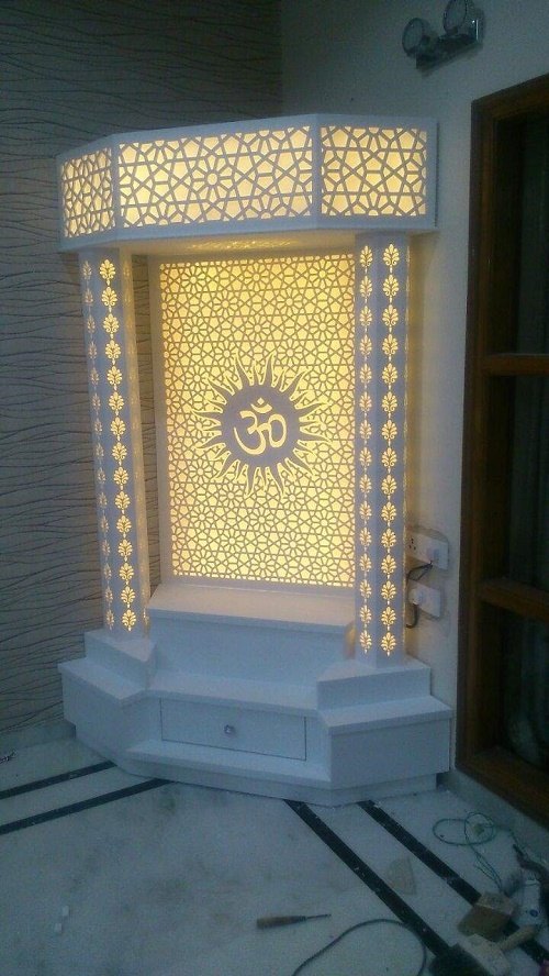 White Car Decor Acrylic LED Temple