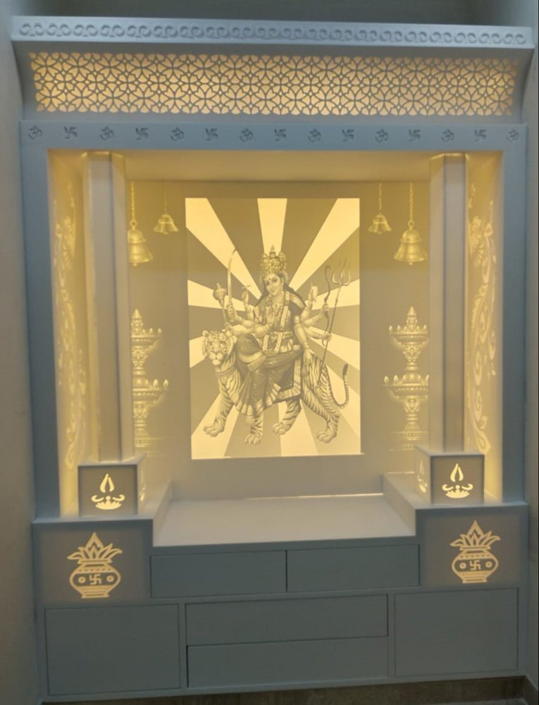 White Acrylic Solid Surface Temple, For Home