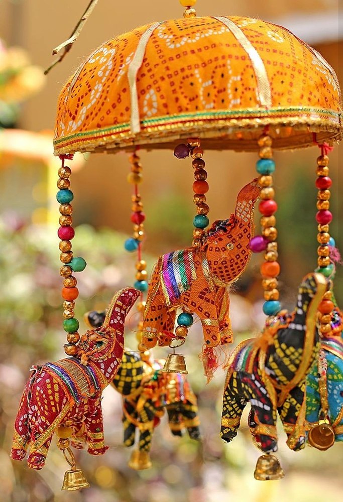 Kalastutee Rajasthani Elephant Basket Hanging, For Indoor And Outdoor Decoration