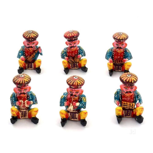 Wooden Bawla Musician for Decoration, Size: 2.5 Inches