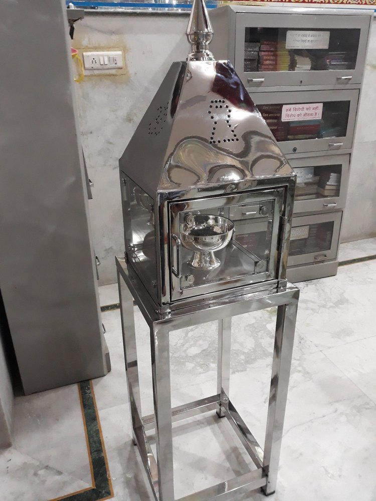Stainless Steel Jyot Mandir With Stand