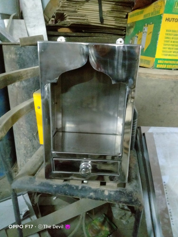 Polished Stainless Steel Pooja Mandir, For Home