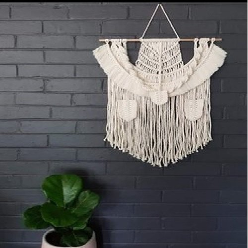 White Macrame Cotton Wall Hangings