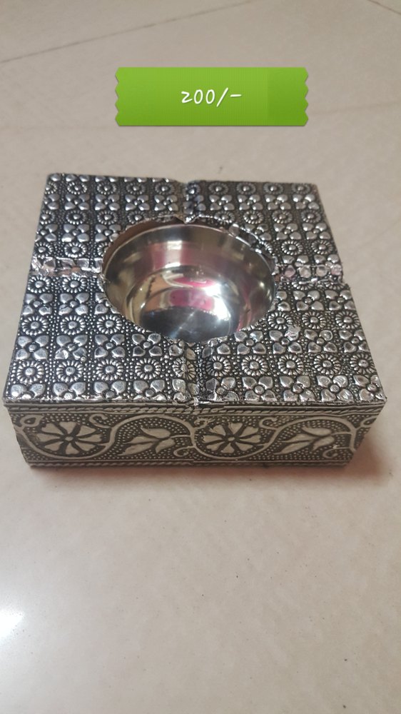 Silver Wooden and SS Meenakari Handicraft Astrays, For Party Supplies