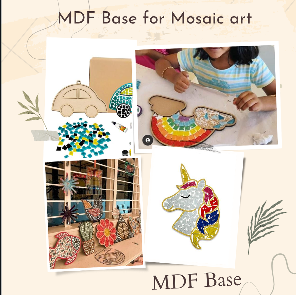 Brown Raw Mosaic Art MDF base, For Decoration, Size/Dimension: 8 Inch To 48 Inch