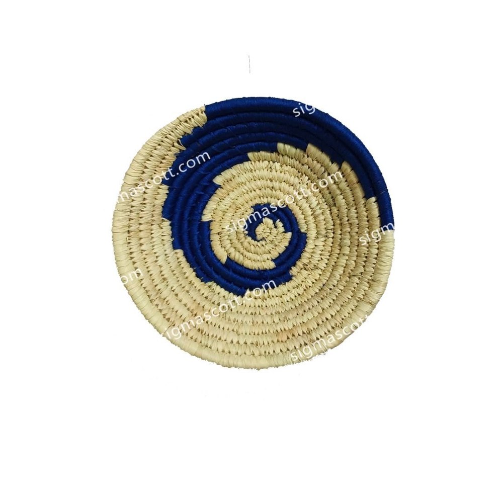Mix Handicraft Sabai Sea Kauna Grass Bamboo Wall Plate, Round