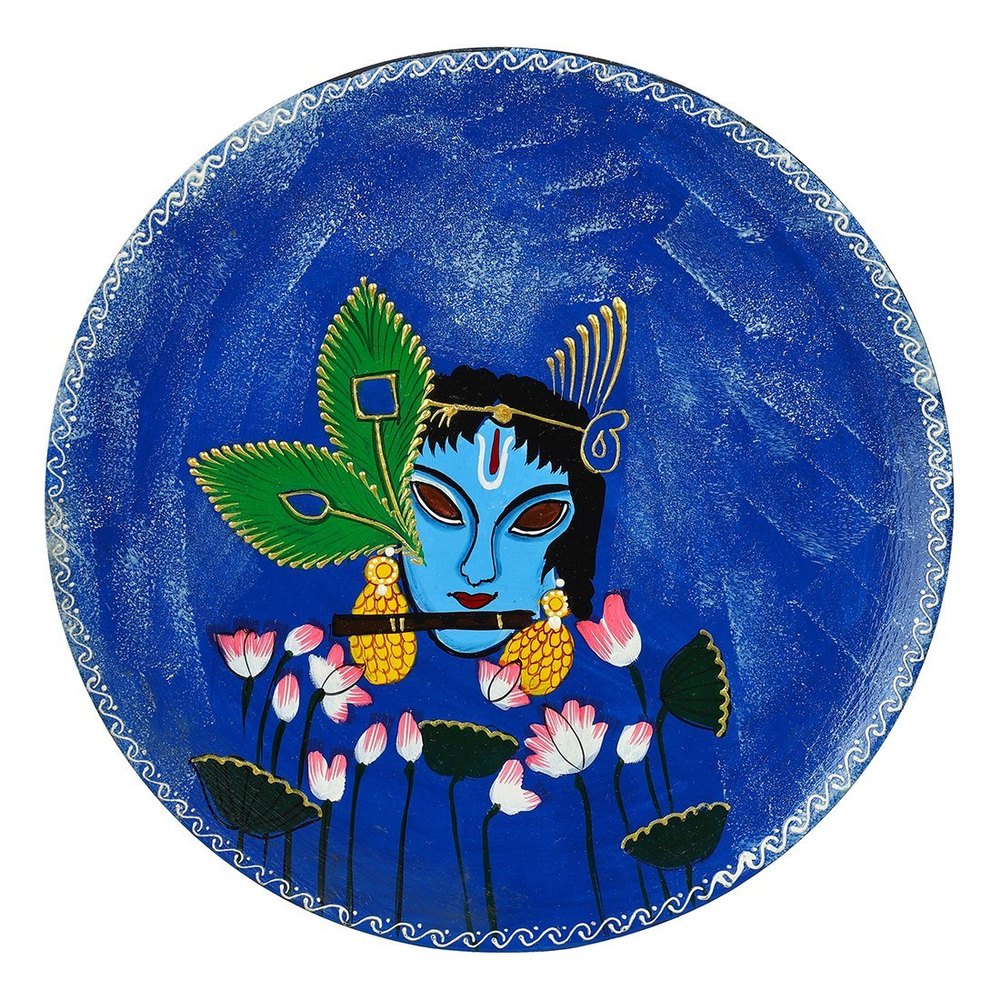 Multicolor Wooden The Cocotier Hand Painted and Hand Crafted Decorative Wall Plates, Circle, Packaging Type: Box