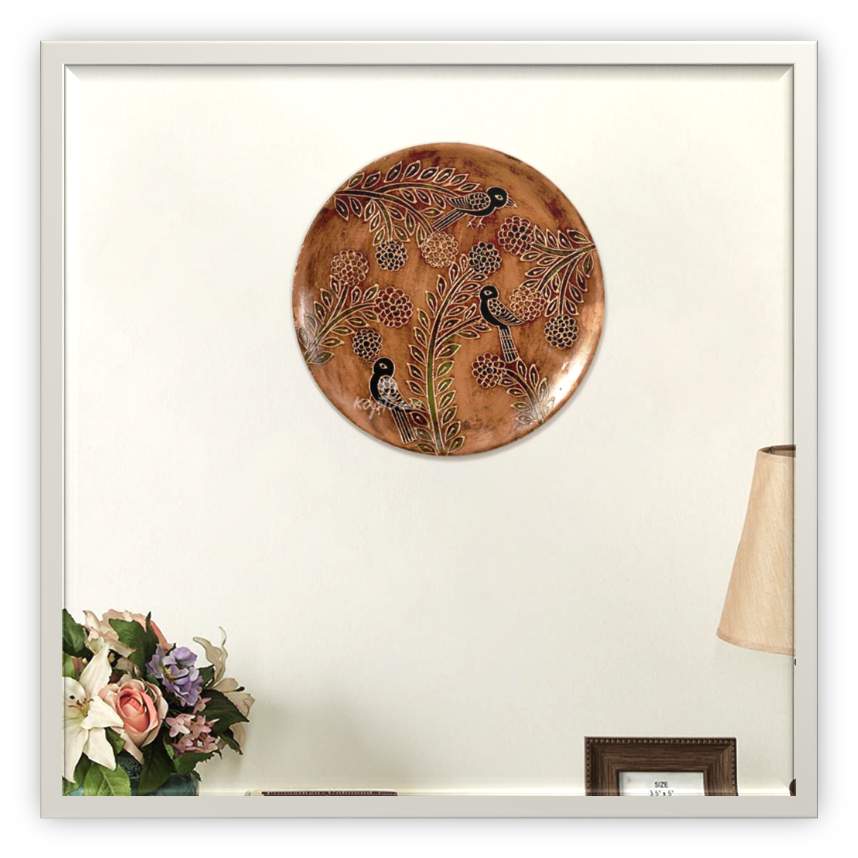 Multicolor MDF Tree With Birds Wall Plate, Size: 12 Inches
