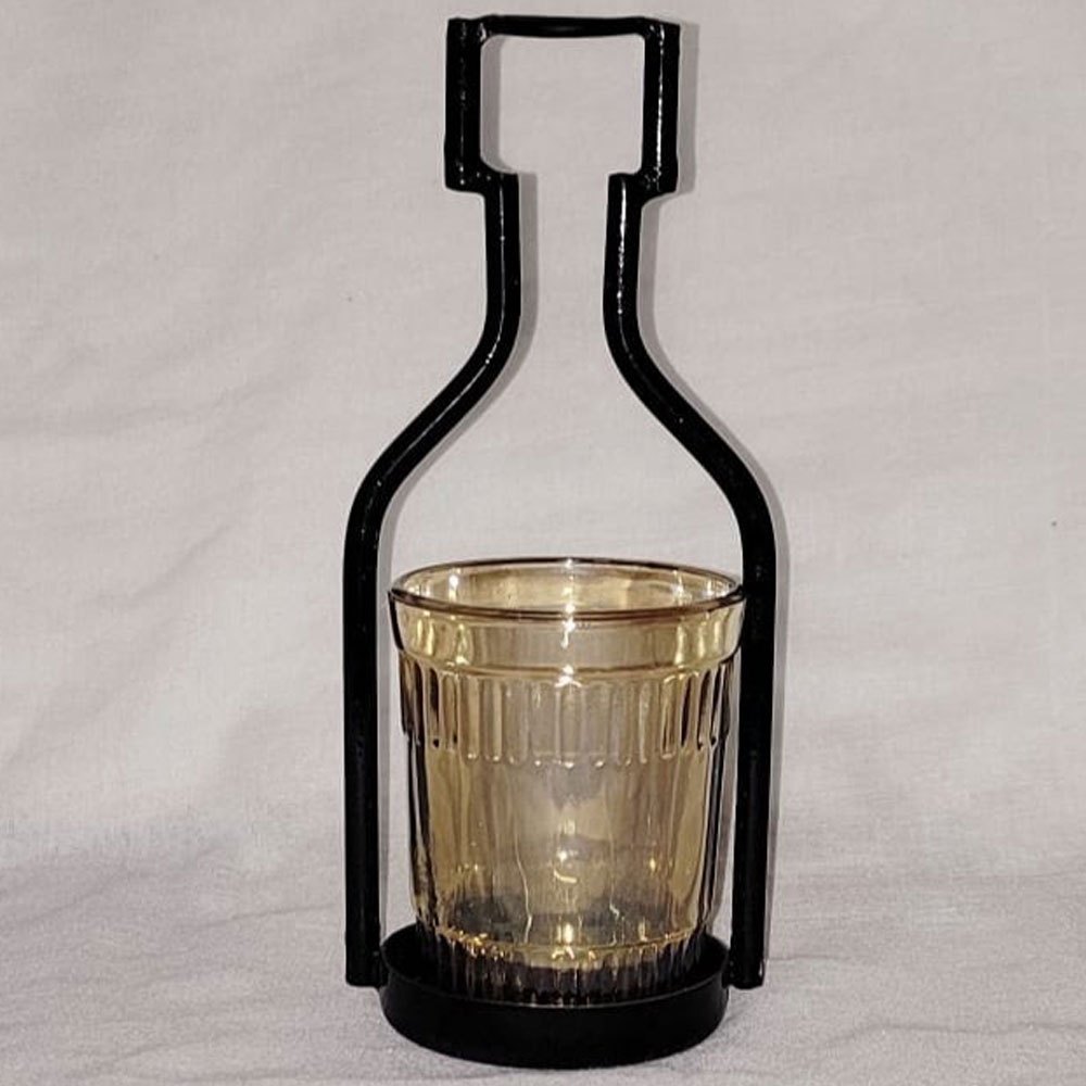 Black Plain Clear Glass Immortal flower wishing bottle Showpiece, For Decoration, Size: Medium
