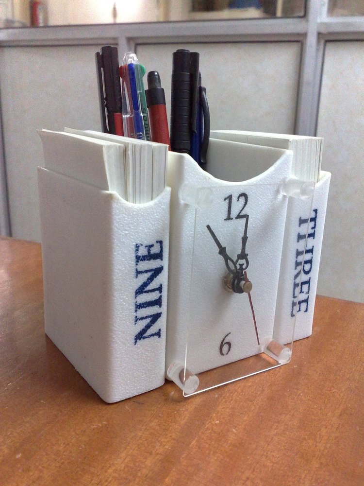 White Acrylic Table Top Clock