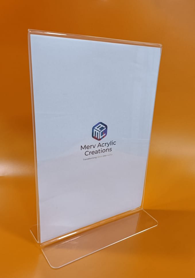 Acrylic A4 Double Side Display Stand, For Advertisement