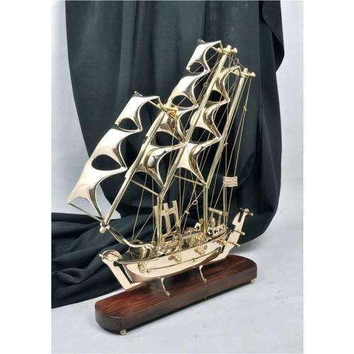 Golden, Brown Brass Ship Decorative Gift for Decoration