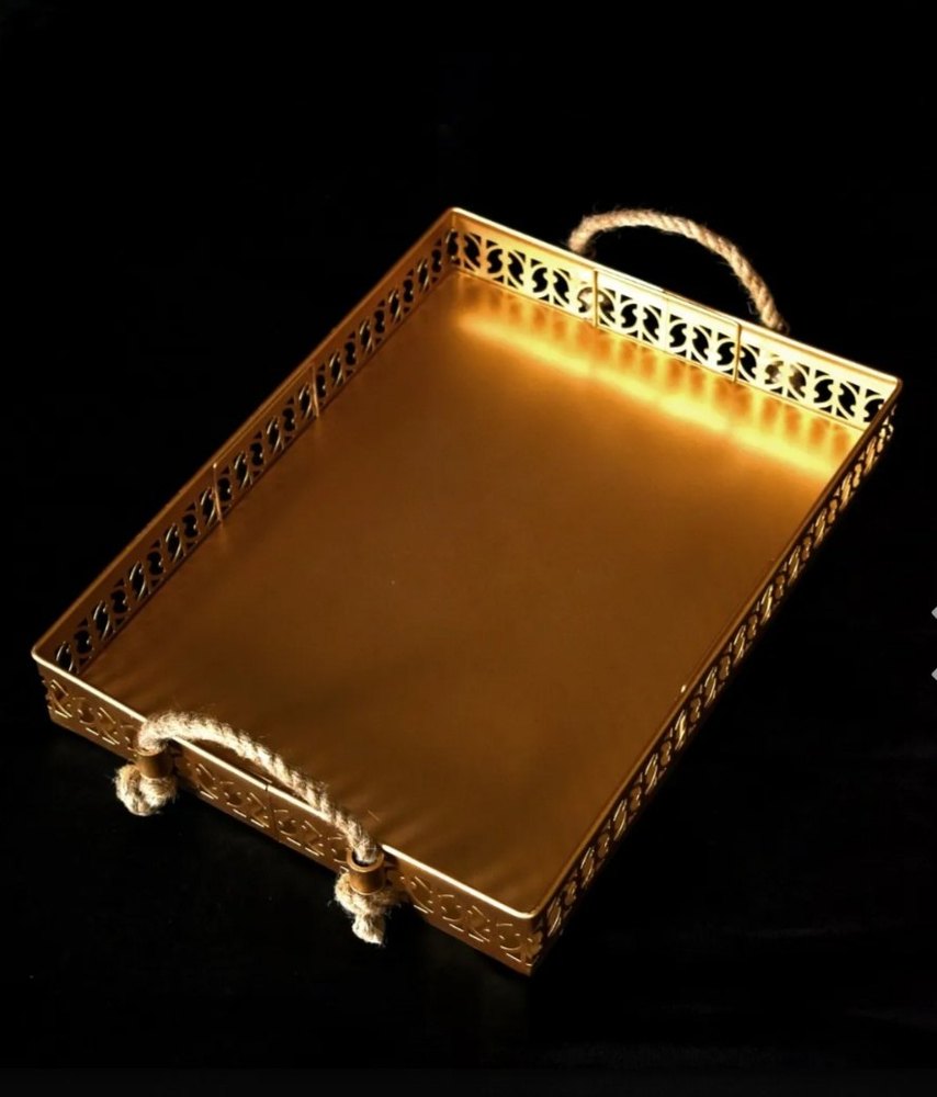 Matte Gold Rectangular Exclusive Metal Hamper Baskets, Size/Dimension: 15*11 Inches