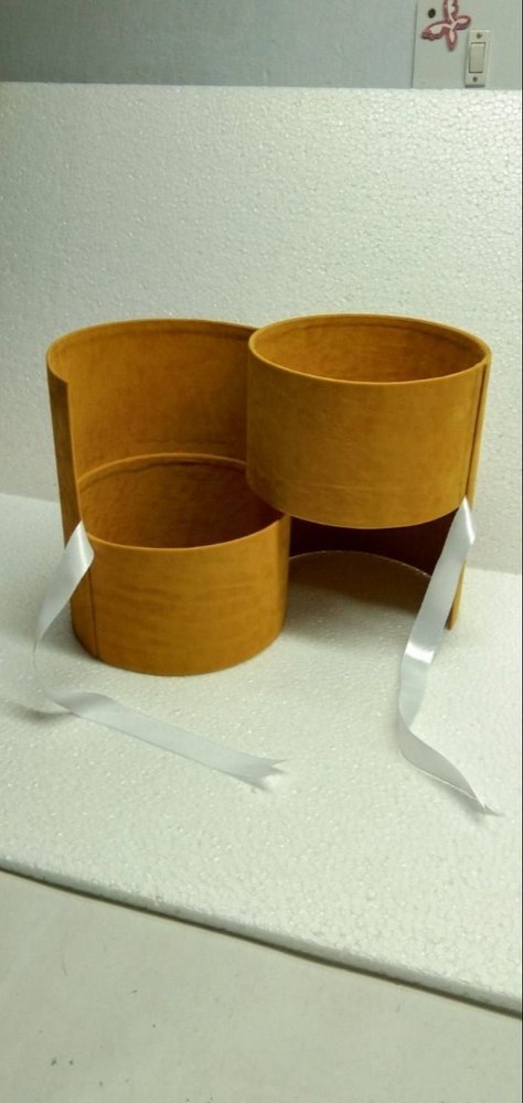Leatherette Round leather hamper basket wrap & pack, Size/Dimension: 12.5*4, Matt Finish