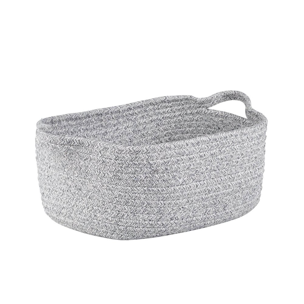 White cotton Retangular Rope Basket, Size/Dimension: 10x4X6