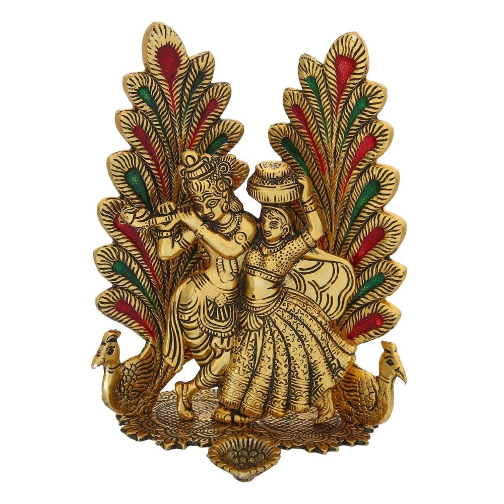 Gold Plated Radha Krishna Meenakari for Home