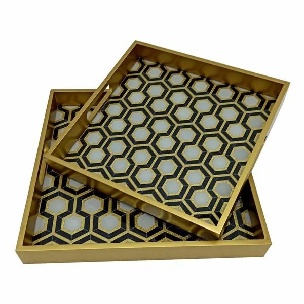 Glossy Finish High quality Wedding Gift Packaging wood Tray