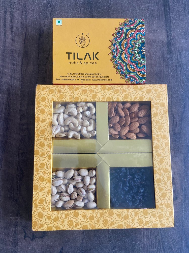 Tilak nuts Dry Fruit Box with Dry fruit, Box Capacity (In gms): 500 gms
