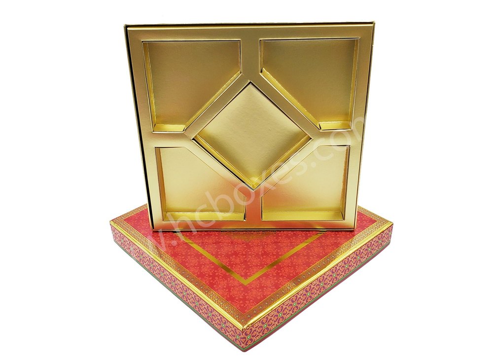 cardboard Square 5 part dry fruit box, Size/Dimension: 8.5 X 8.5 X 1.75