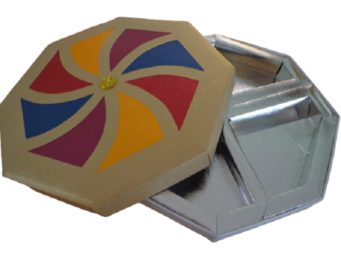 Hexagonal Paper Dry Fruit Box, Box Capacity (In gms): 200 gms