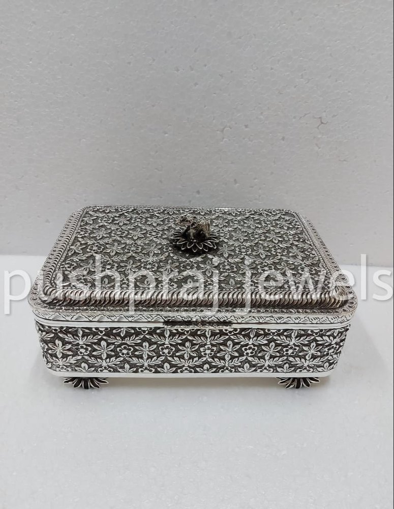 925 Oxidised Sterling Silver Articles - Silver Dry Fruit Box