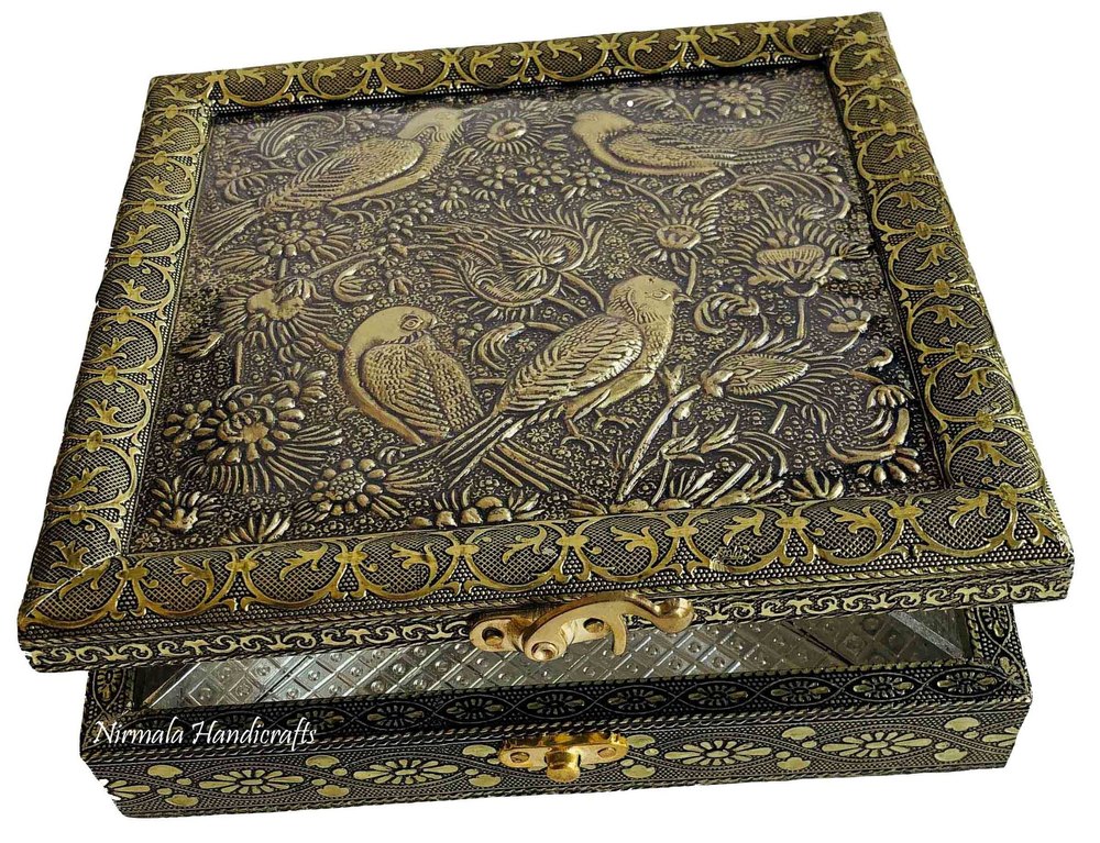 Multy wooden meena kari Meenakari Dry Fruit Box Chidya Design Home Decor, For Decoration