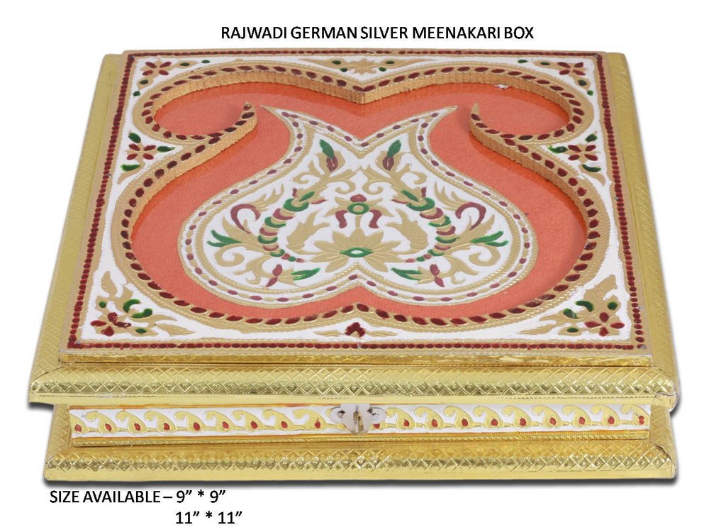 Rectangular Meenakari Dry Fruit Box