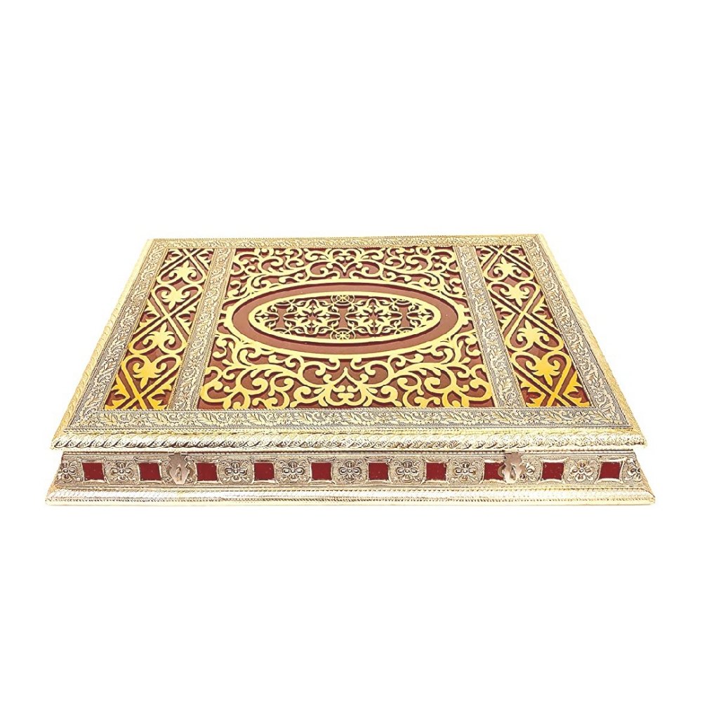 Handicrafts Metal Wooden Dry Fruit Box, 10x5